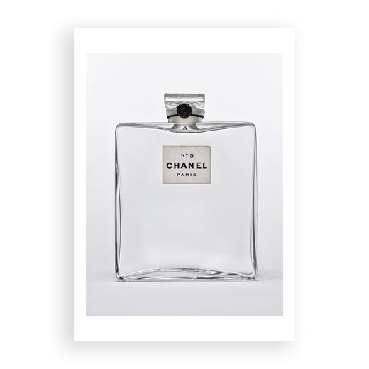 V&A Gabrielle Chanel exhibition postcard Chanel No 5 scent bottle